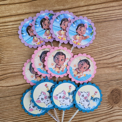 BABY MOANA- Cupcake toppers